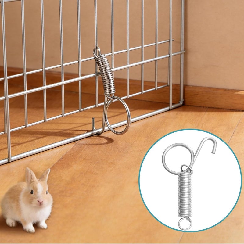 Gallipower 20Pcs Spring Door Latch,Cages Door Metal Finger Spring Latch Hook,Pet Door Latch,Cage Clips,Multi Functional Pet Cages Door Spring Latch for Fixing Pet - Image 5